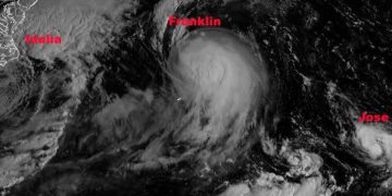 ‘José’, nueva tormenta tropical en el Atlántico que se une a ‘Franklin’ e ‘Idalia’