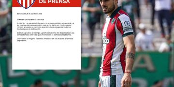 Junior y Federico Andueza en común acuerda dan por finalizado su vinculación