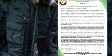 Cese de operaciones ofensivas en Colombia anuncio EMC FARC, adjudicándose el atentado en Timba
