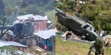 Así fue el despegue y la caída de helicóptero en Anorí, Antioquia