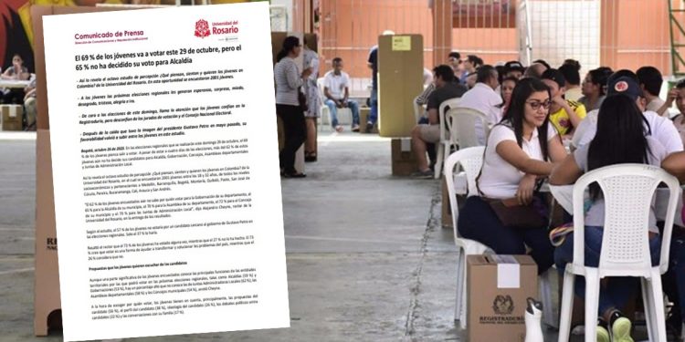 Según encuesta de la U. del Rosario, el 57 % de jóvenes no votaría por un candidato cercano a Petro
