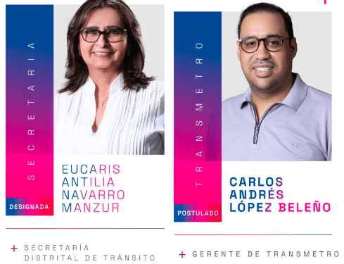 Eucaris Navarro, nueva secretaria de Tránsito y Carlos López, postulado a gerencia de Transmetro