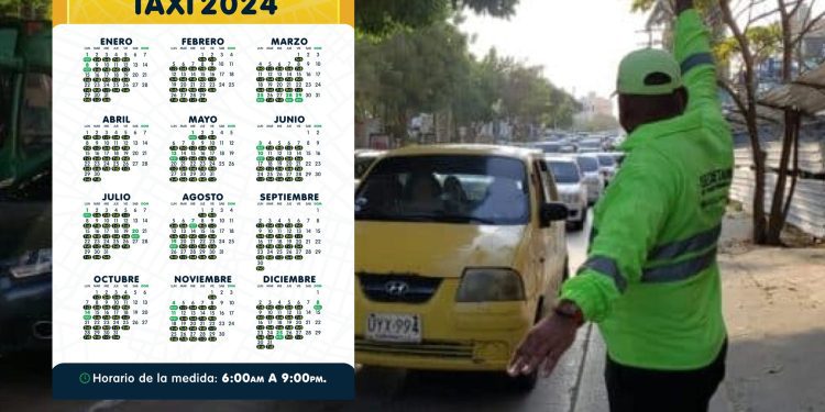 Nuevas reglas de ‘Pico y Placa’ para taxis en 2024: Comienza el 2 de enero con placas terminadas en 3 y 4