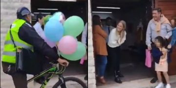 Juez se vistió de cartero para darle sorpresa a niña adoptada