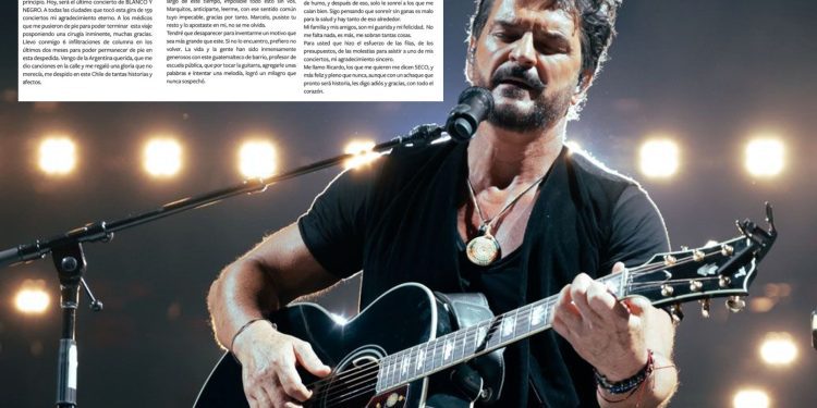 Tras penosa enfermedad, Ricardo Arjona anuncia su retiro de la música