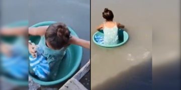 Niños de Nueva Venecia, Magdalena, arriesgan sus vidas usando poncheras como medio de transporte