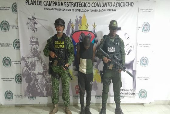 Capturado alias “La Chinga” presunto integrante de una red de apoyo del grupo armado organizado residual, estructura “Alfonso Cano”