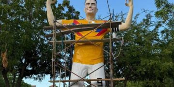 Polémica en Santa Marta por estatua de Falcao García 