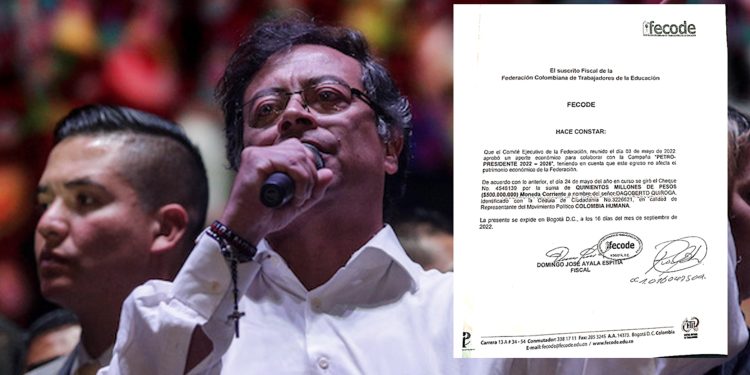 Certificación confirma que Fecode si aportó $500 millones a la campaña de Gustavo Petro y se convierte en prueba reina