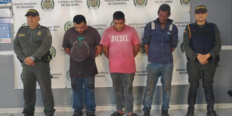 Tres personas capturadas en flagrancia en el municipio de Galapa