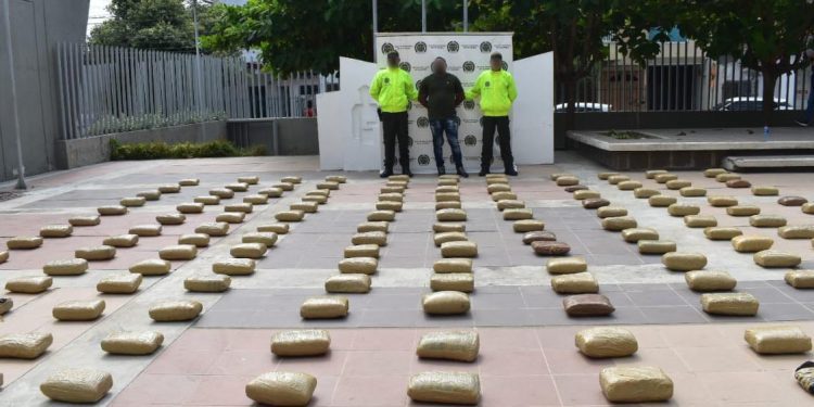 Capturan a una persona e incautan 150 kilos de marihuana cerca de la terminal de transporte de Cartagena