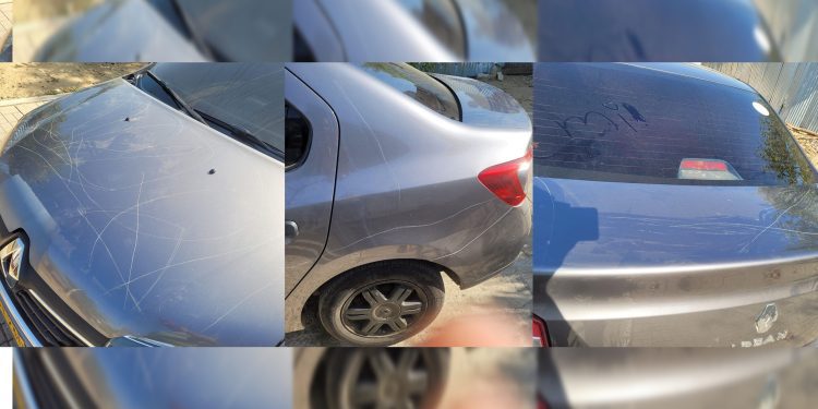 Vandalizan el carro del Profe Fernando Lara, estratega de la campaña del actual alcalde de Nueva Granada