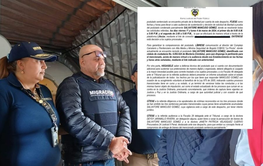 Fecha de audiencia para definir libertad a prueba de Salvatore Mancuso tras su deportación a Colombia desde EE.UU.