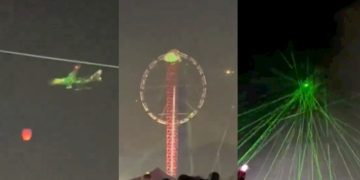 Polémica por asistentes a evento que apuntaron con láser a un avión