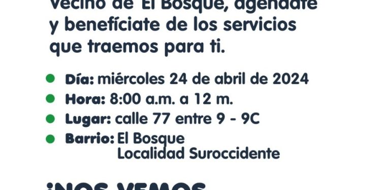 Distrito va ‘Pa’ la Calle’ con feria distrital de servicios, en El Bosque