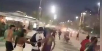 Reprochable riña protagonizaron hinchas del Junior con vendedores ambulantes en Rio de Janeiro