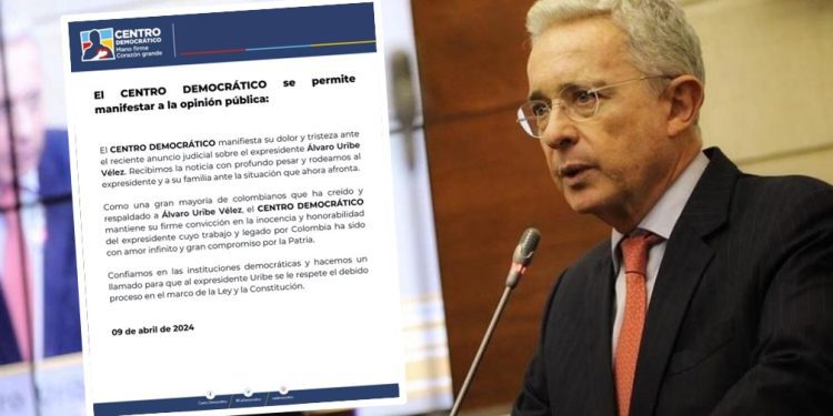 El Centro Democrático expresa su solidaridad con Álvaro Uribe Vélez ante anuncio judicial
