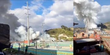 Fábrica de pólvora se incendió en Soacha: videos muestran la intensa conflagración