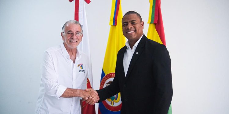 Gobernador Eduardo Verano recibe visita protocolaria de alcalde de Colón, Panamá, y embajador de Rumania