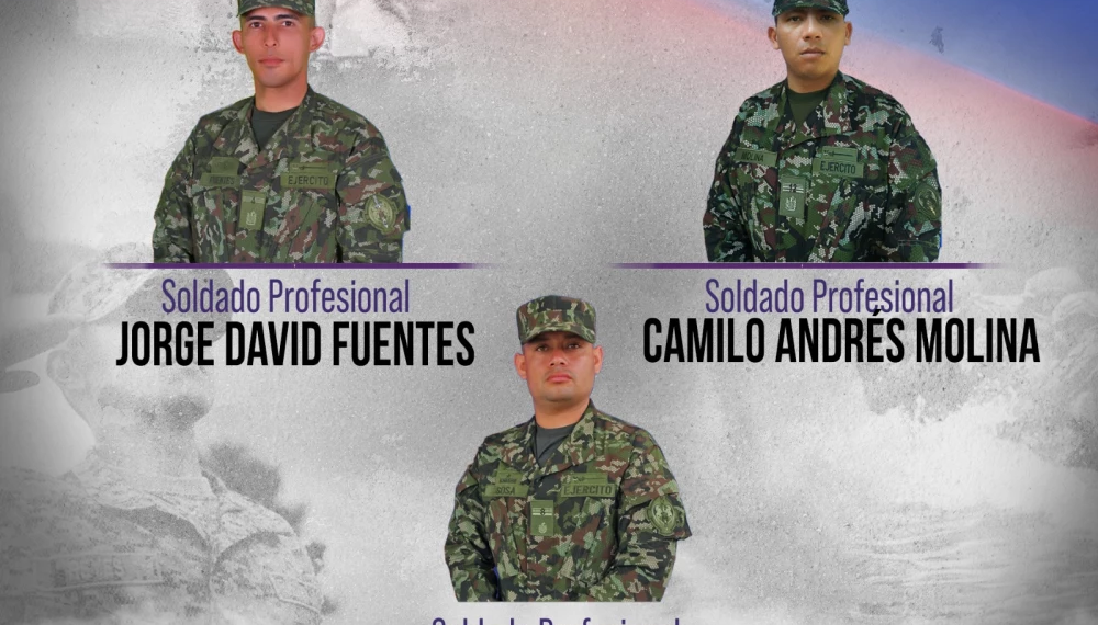 Identifican a los tres militares asesinados en zona rural de Argelia, Cauca