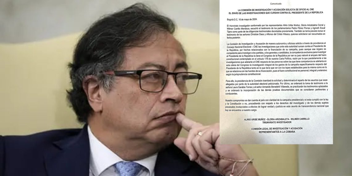 Comisión de Aacusaciones solicita al CNE investigaciones contra el presidente Gustavo Petro