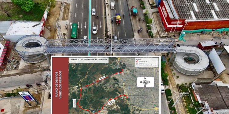 Cerre en la Avenida Circunvalar con carrera 31 por prueba de carga en puente peatonal