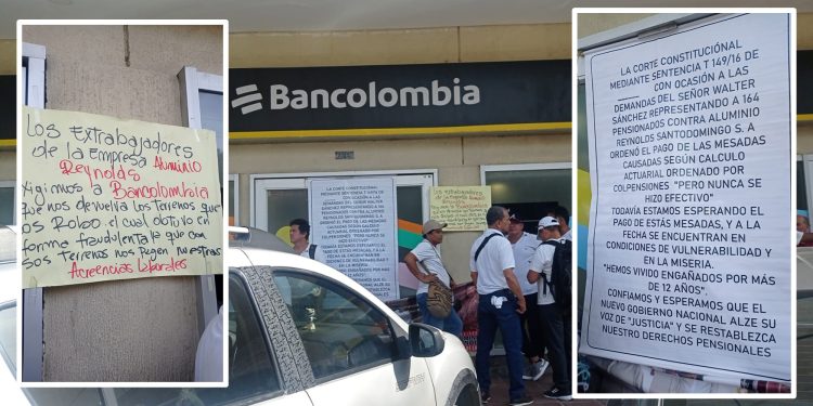 Bancolombia aclara su postura ante protestas de ex-empleados de Aluminios Reynolds