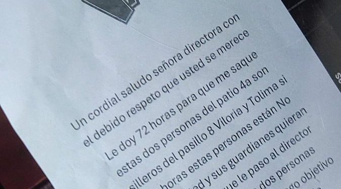 “Le doy 72 horas”: la amenaza de muerte a la nueva directora de la Modelo