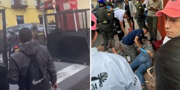 Camioneta asignada a la seguridad de representante atropella a mujer y choca contra local comercial