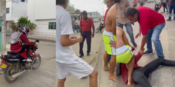 Ladrón huye en moto, comunidad lo persigue y le propina ‘paloterapia’ en Montería
