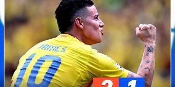 James Rodríguez brilla con su gol desde el punto penal y pone el partido Colombia 2 – Argentina 1