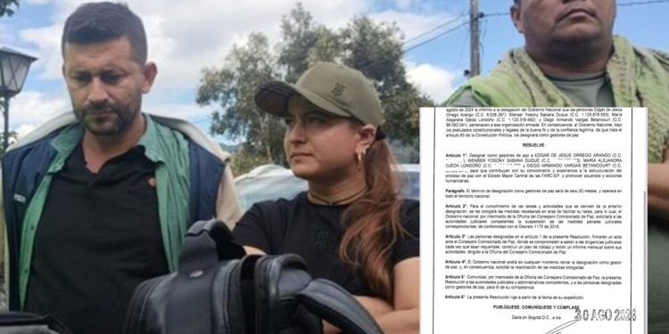 Nombraron gestores de paz a los disidentes capturados en camionetas de la UNP