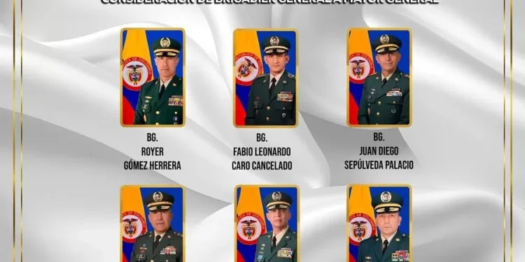 Seis brigadieres generales han sido considerados para ascender al grado de Mayor General del Ejército Nacional