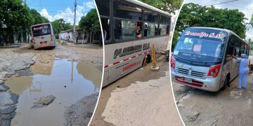 Denuncia ciudadana: buseta sufre accidente por mal estado de la vía en Simón Bolívar