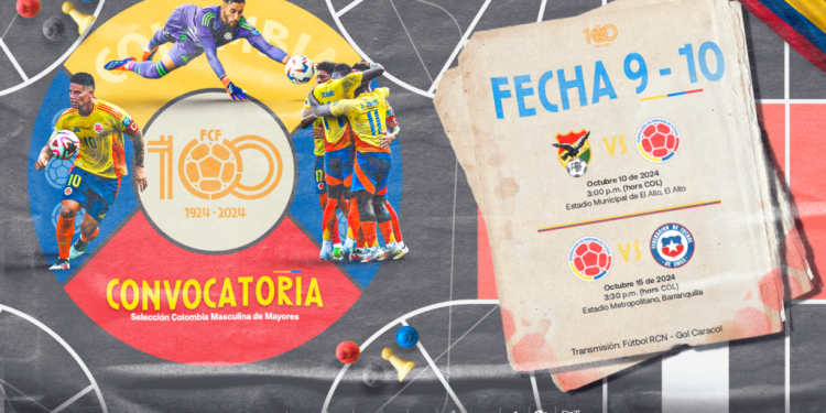 Selección Colombia anuncia convocados para enfrentar a Bolivia y Chile en las Eliminatorias al Mundial 2026