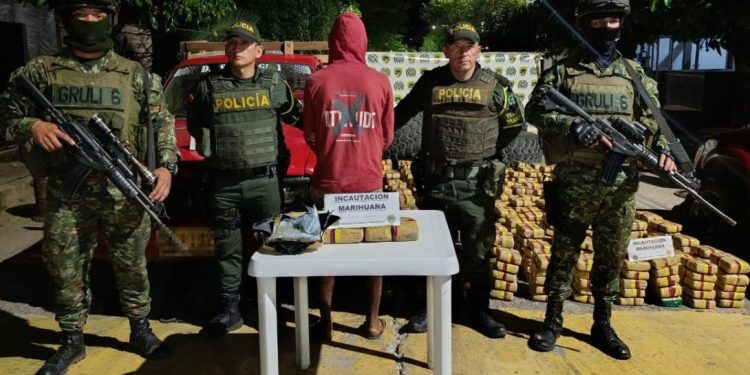 Con nueva técnica de camuflaje, redes del narcotráfico intentaron pasar por el Huila 745 kilos de marihuana