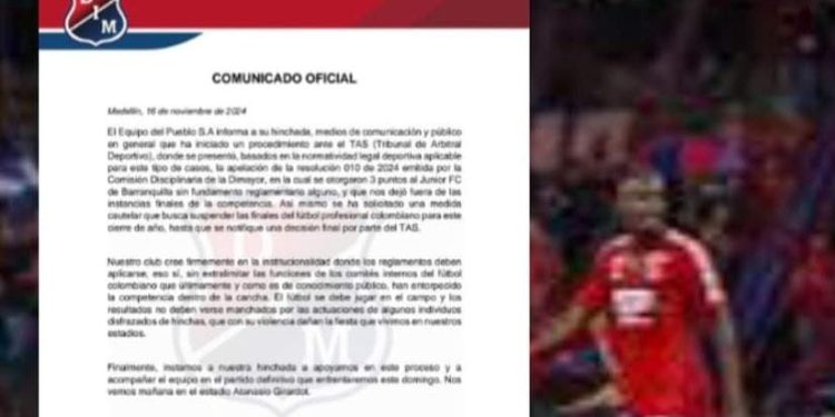 El Medellín lleva su reclamo al TAS buscando aplazar los cuadrangulares