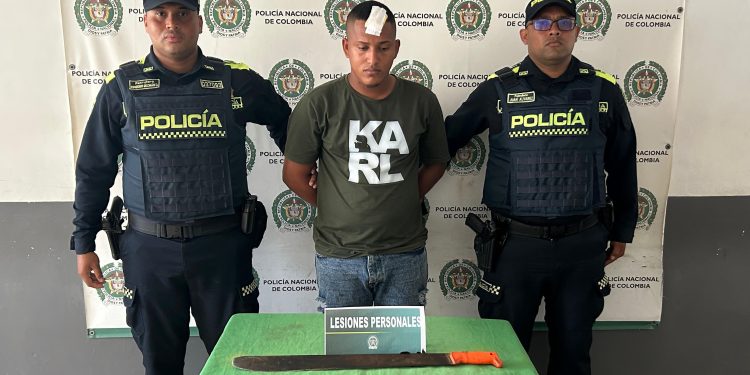 Policía captura a hombre por lesiones personales en Luruaco tras riña con machete