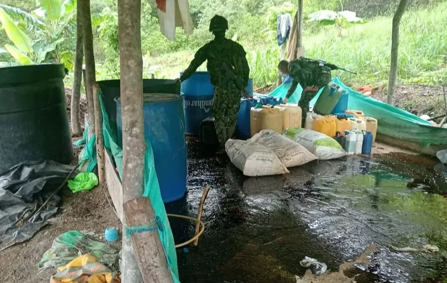 ¡Golpe al narcotráfico! Ejército Nacional desmantela laboratorio de pasta base de coca y semillero avaluados en más de 30 millones de pesos en Nariño
