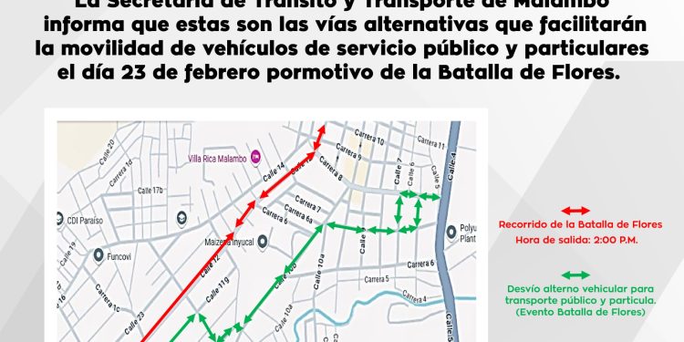 Malambo ajusta su movilidad para garantizar seguridad durante la Batalla de Flores