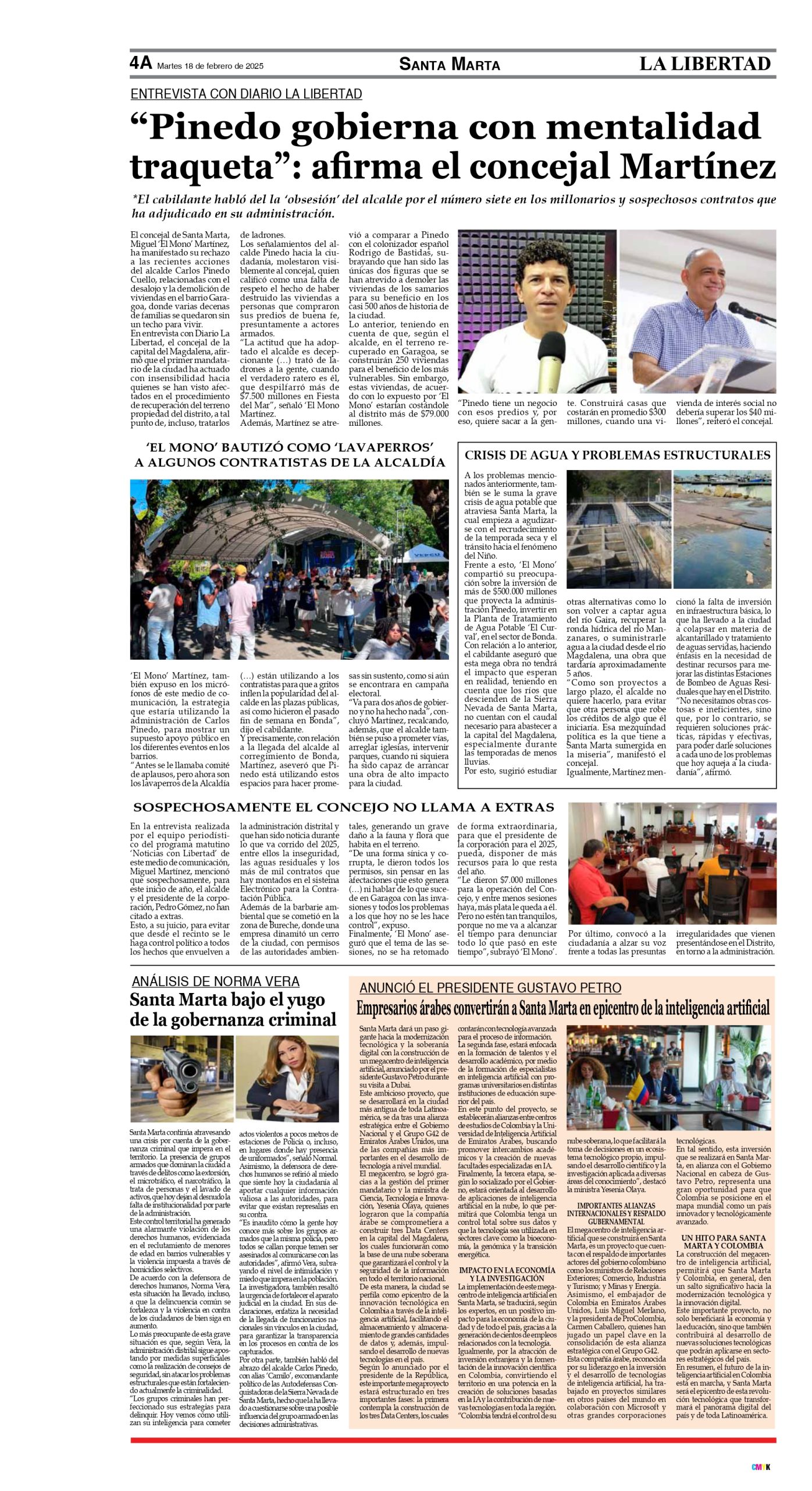 “Pinedo gobierna con mentalidad traqueta”: afirma el concejal Martínez 2 4A MARTES 18 FEBRERO SANTA MARTA A page 0001 scaled
