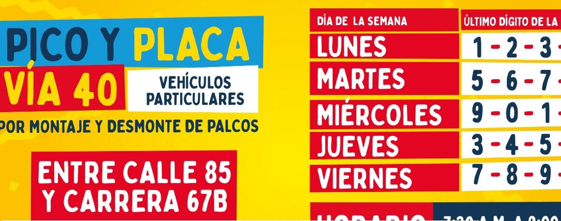 Pico y placa en la Vía 40 por montaje de palcos para el Carnaval