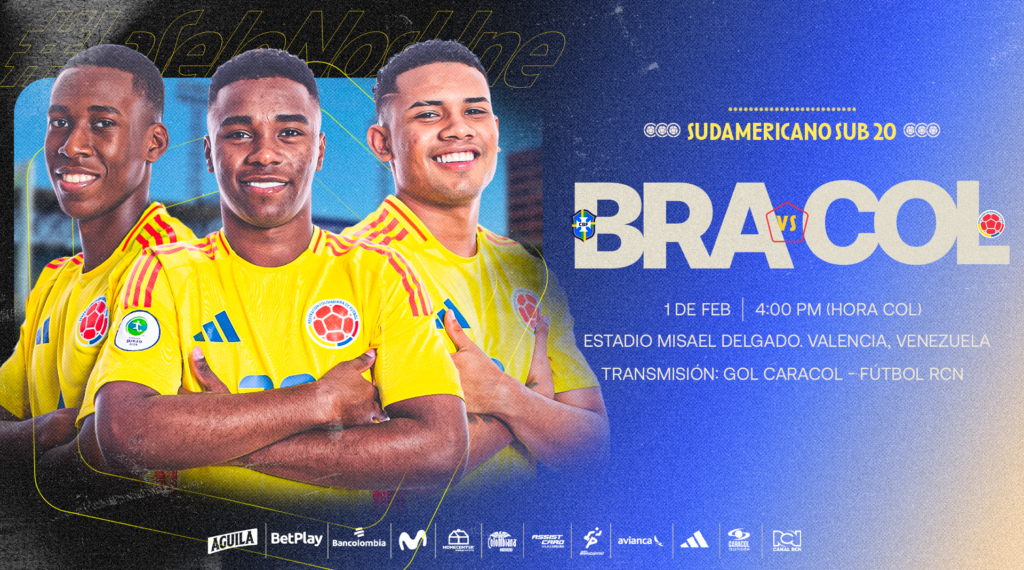 Hoy juega la Selección Colombia Masculina Sub-20 contra Brasil