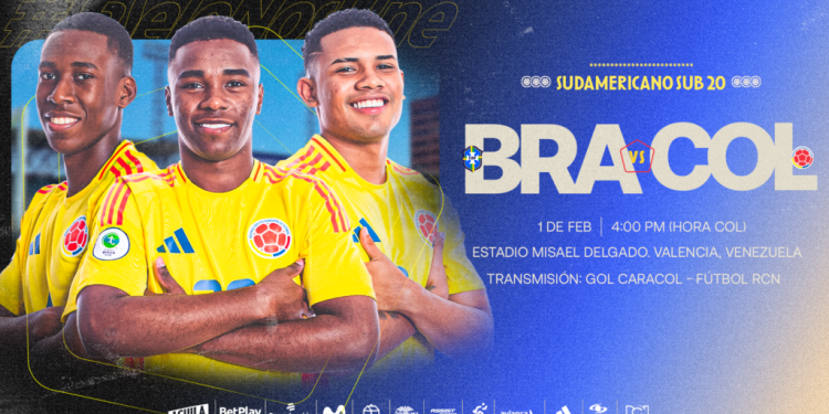 Hoy juega la Selección Colombia Masculina Sub-20 contra Brasil