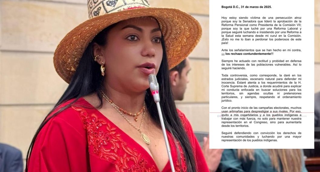 Martha Peralta rechaza acusaciones por el escándalo de la UNGRD y promete defender su integridad ante la Corte Suprema