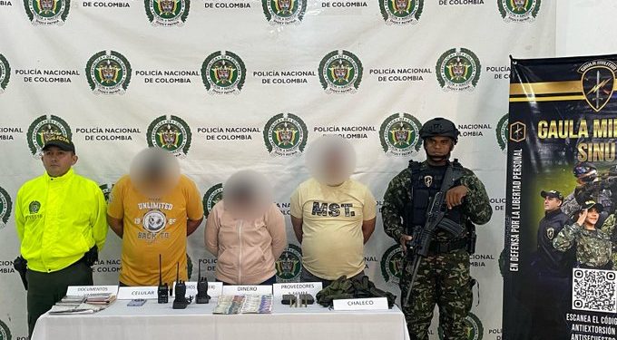 Capturan a tres presuntos integrantes del Clan del Golfo en Montería
