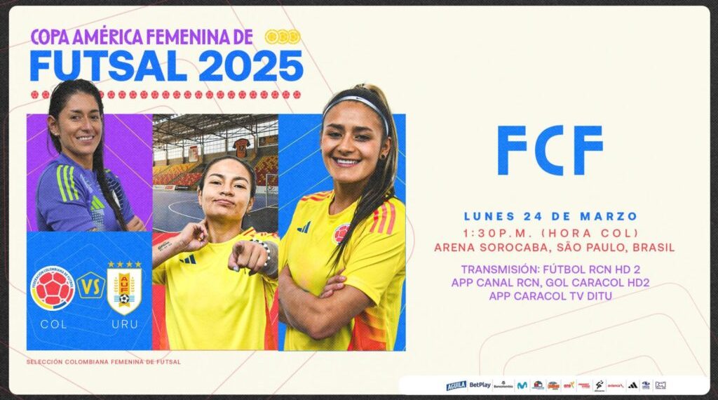 La Selección Colombia Femenina de Futsal juega hoy frente a Uruguay en la CONMEBOL Copa América