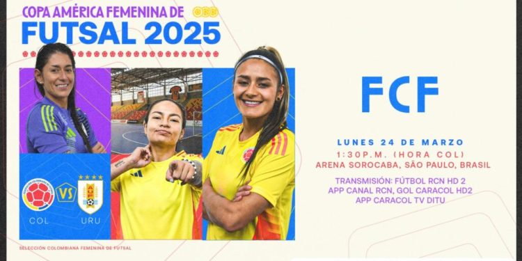 La Selección Colombia Femenina de Futsal juega hoy frente a Uruguay en la CONMEBOL Copa América
