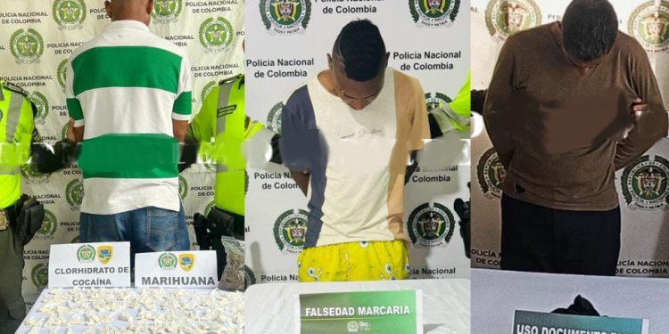 Tres personas capturadas por diferentes delitos en las vías del Atlántico