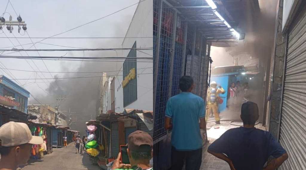 Incendio consumió una bodega en el Centro de Barranquilla; Bomberos controlan la emergencia